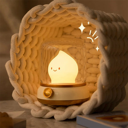 LED Cute Night Lamp / Retro Small Night Lamp Bedroom / Mini Creative Desktop Lamp / USB Rechargeable Portable Cartoon Table Lamp For Coffee Bar Hotel Bedroom Home Decor