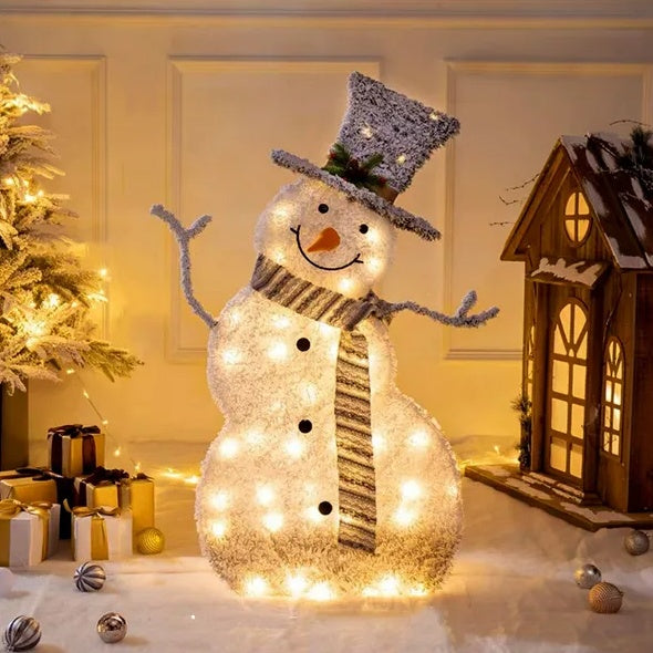 LED Christmas Holiday Snowman Decoration Light Collapsible Battery Operated