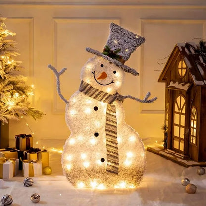 LED Christmas Holiday Snowman Decoration Light Collapsible Battery Operated