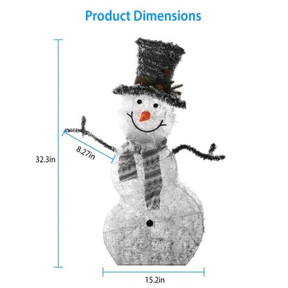 LED Christmas Holiday Snowman Decoration Light Collapsible Battery Operated