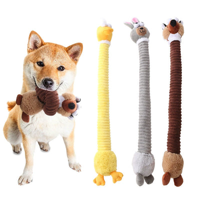 Long Cartoon Long Neck Animal Gnawing Dog Toy Sound Grinding Accompany Bichon Corgi Golden Retriever Samo