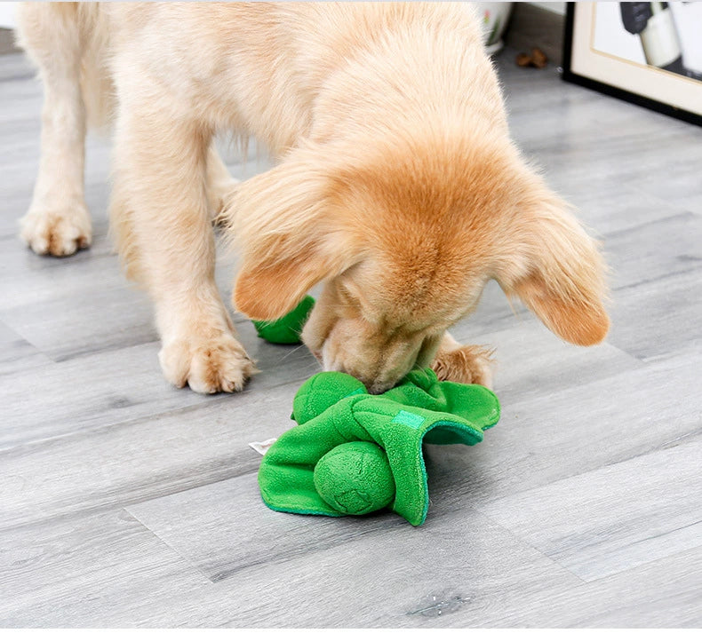 Pet Toy Dog Sniffing IQ Puzzle Molar Rod Stuffed Pod Hiding Food Sound Relieving Stuffy Handy Gadget