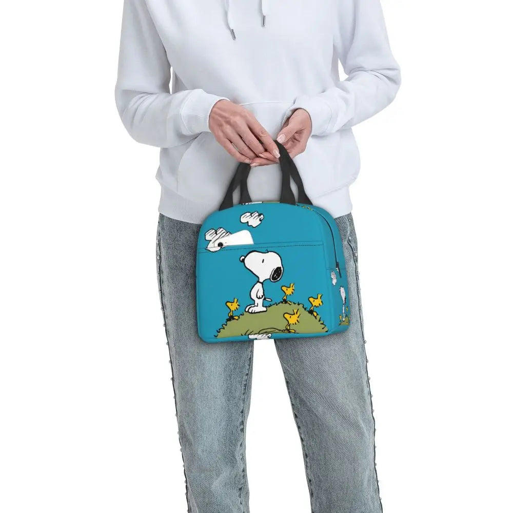 Cartoon Snoopy Insulated Lunch Bag - Portable Thermal Cooler Tot