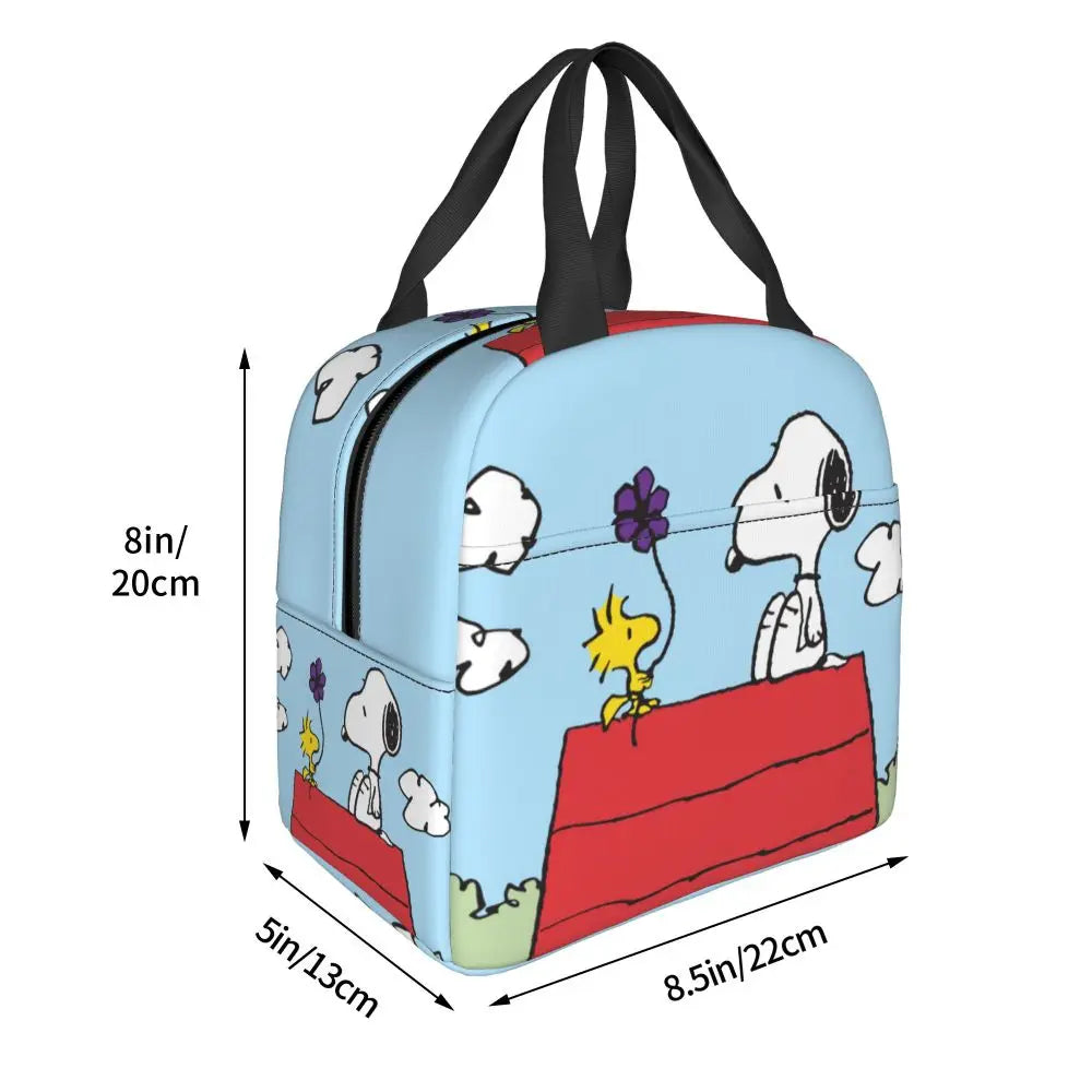 Cartoon Snoopy Insulated Lunch Bag - Portable Thermal Cooler Tot