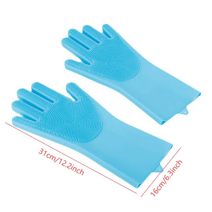 Pet Grooming Bathing Gloves Dog Cat Bathing Shampoo Massaging Cleaning Cleanner Sponge Silicon Hair Removal Glove