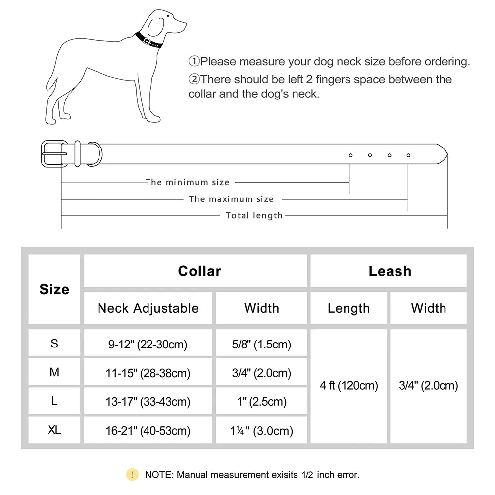 Soft Padded Dog Collar Leash Set PU Leather Pet Dog Collars Necklace With Walking Lead Rope Adjustable For Small Medium Dogs