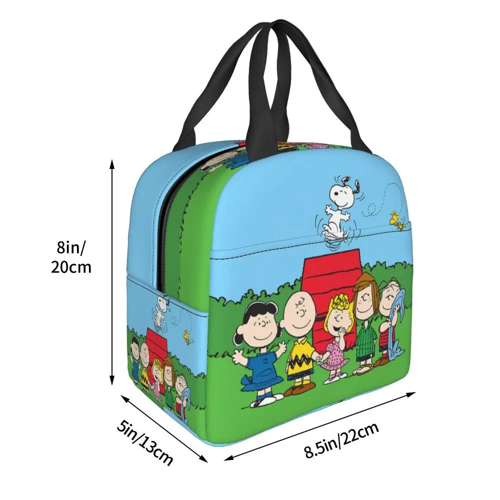 Cartoon Snoopy Insulated Lunch Bag - Portable Thermal Cooler Tot