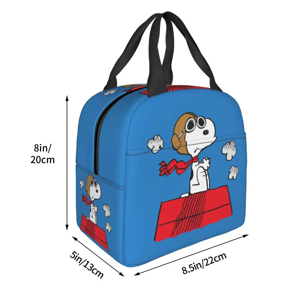 Cartoon Snoopy Insulated Lunch Bag - Portable Thermal Cooler Tot