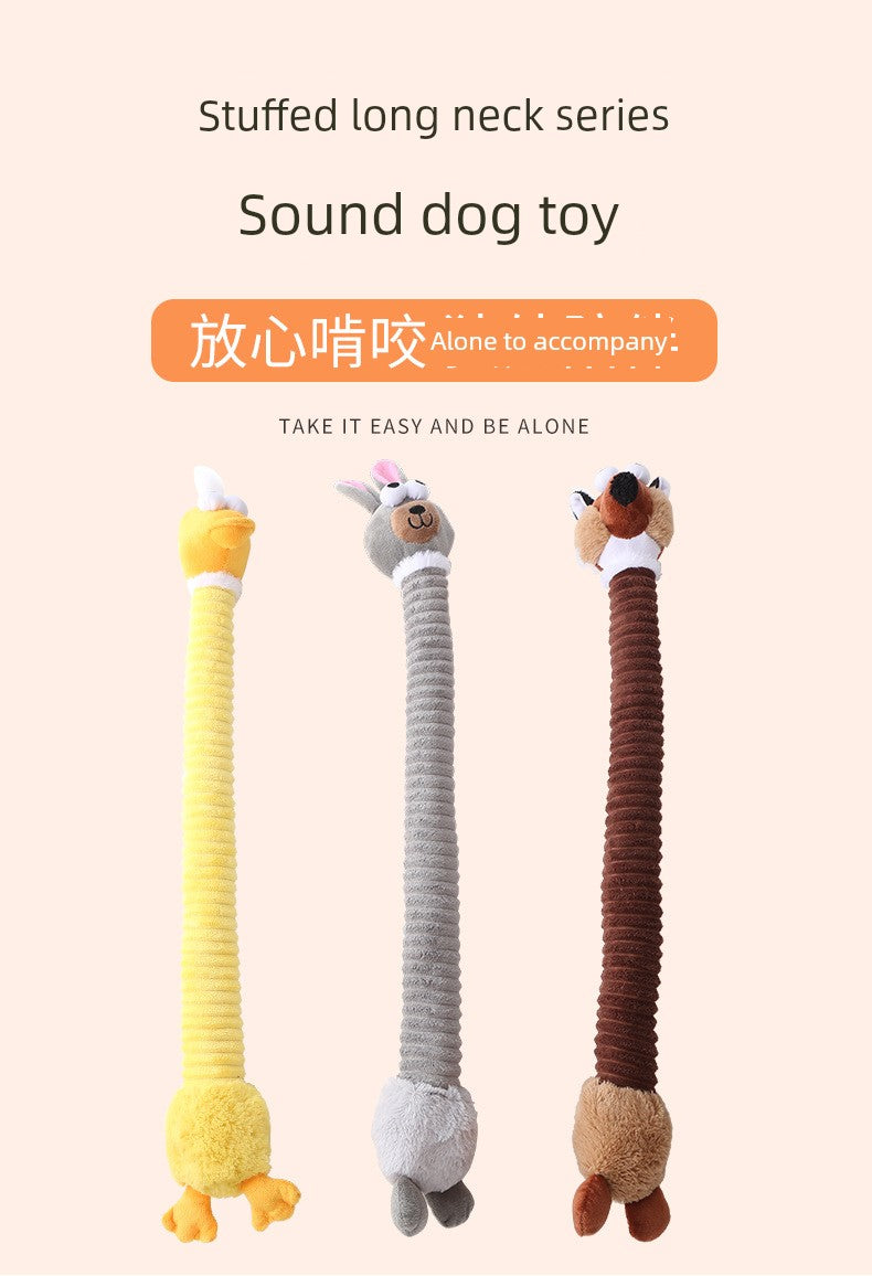 Long Cartoon Long Neck Animal Gnawing Dog Toy Sound Grinding Accompany Bichon Corgi Golden Retriever Samo