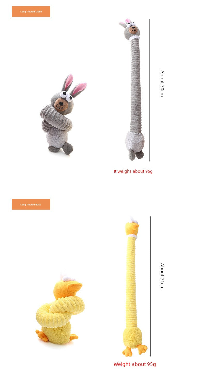 Long Cartoon Long Neck Animal Gnawing Dog Toy Sound Grinding Accompany Bichon Corgi Golden Retriever Samo