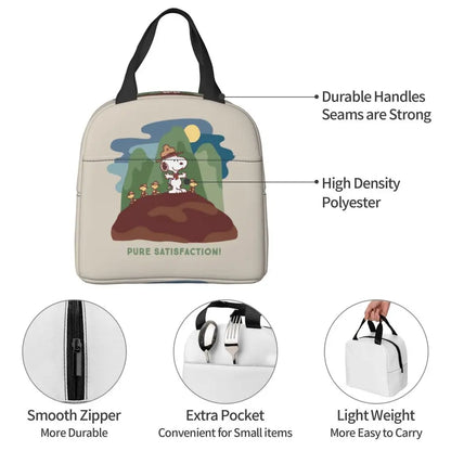 Cartoon Snoopy Insulated Lunch Bag - Portable Thermal Cooler Tot