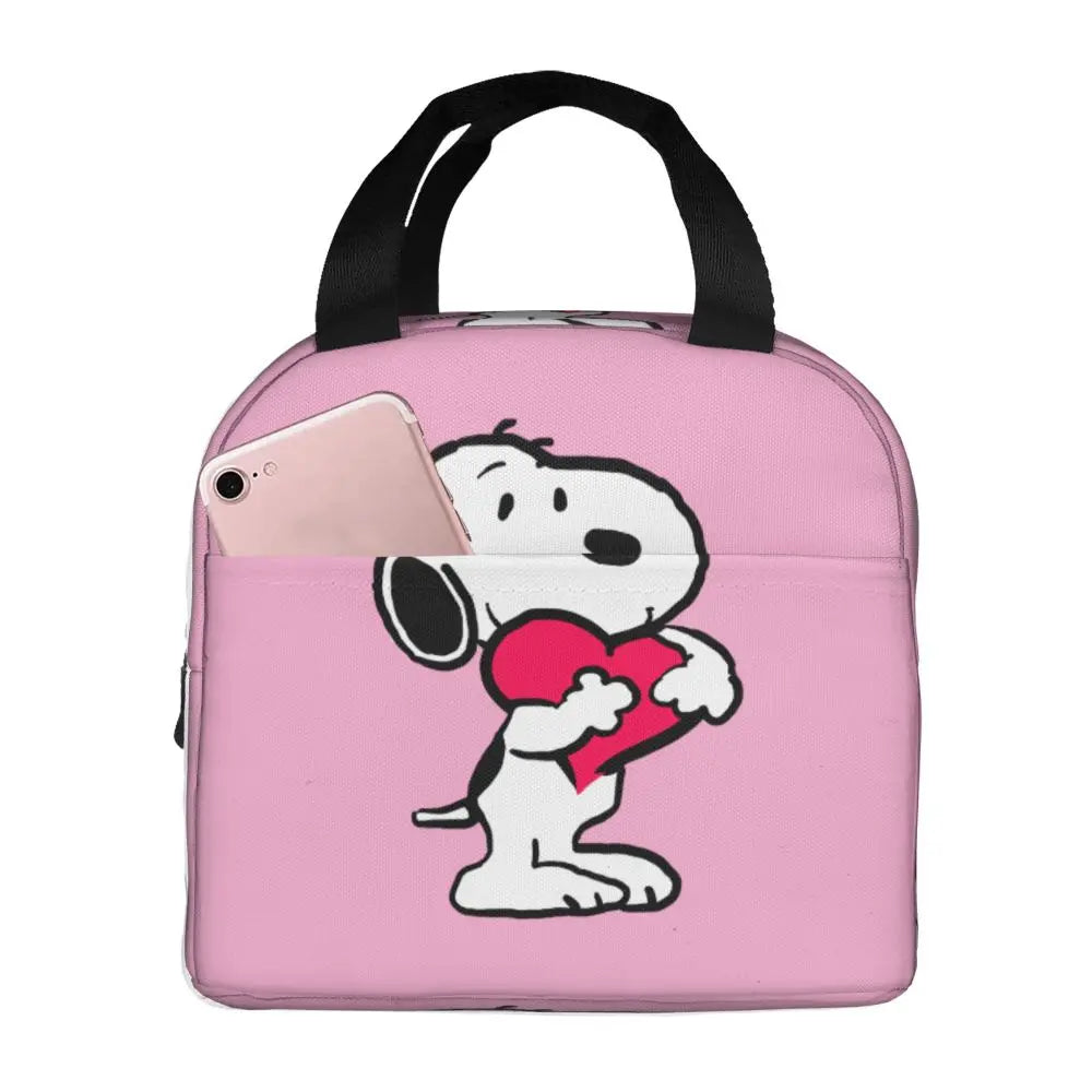 Cartoon Snoopy Insulated Lunch Bag - Portable Thermal Cooler Tot