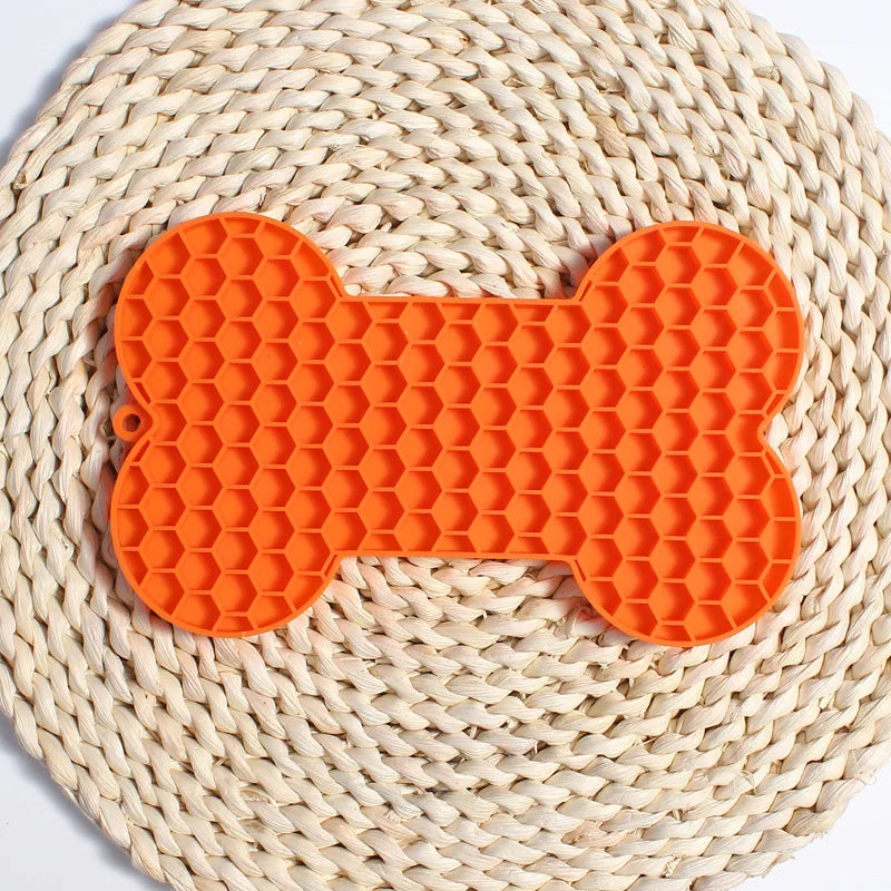 Bone Shape Silicone Slow Feeding Licking Pad