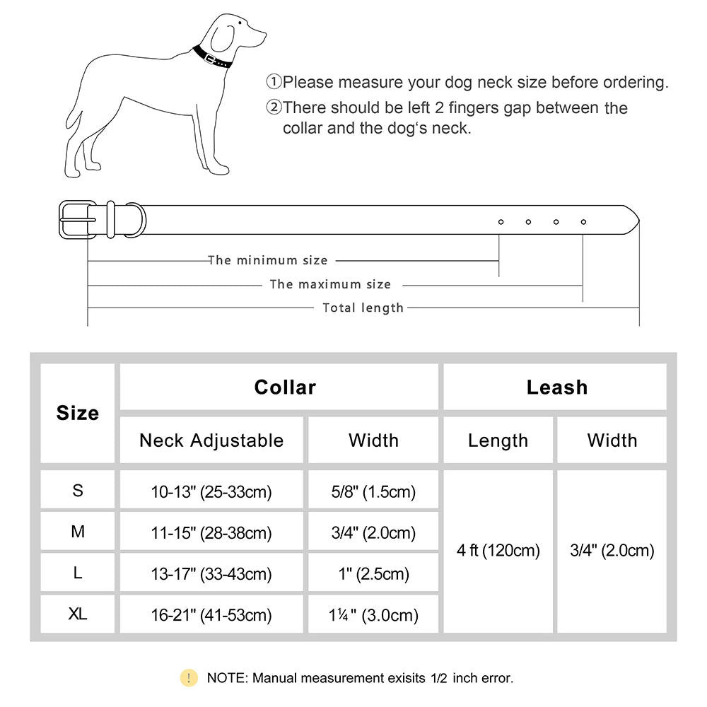 Soft Padded Dog Collar Leash Set PU Leather Pet Dog Collars Necklace With Walking Lead Rope Adjustable For Small Medium Dogs