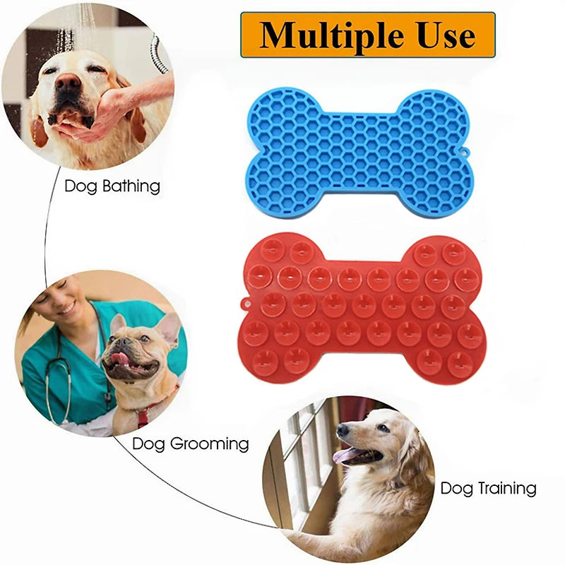 Bone Shape Silicone Slow Feeding Licking Pad