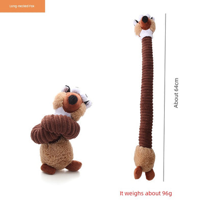 Long Cartoon Long Neck Animal Gnawing Dog Toy Sound Grinding Accompany Bichon Corgi Golden Retriever Samo