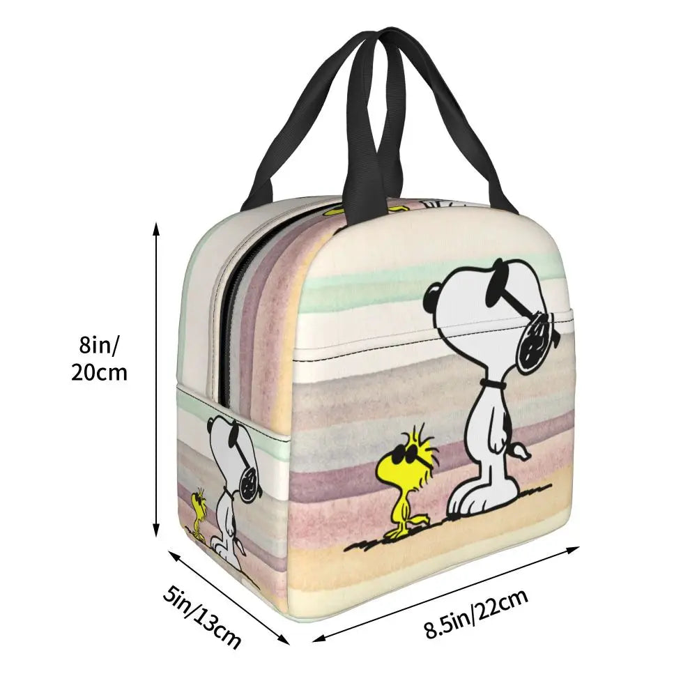 Cartoon Snoopy Insulated Lunch Bag - Portable Thermal Cooler Tot