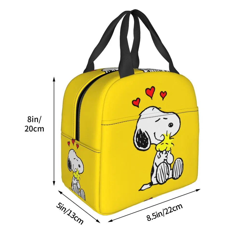 Cartoon Snoopy Insulated Lunch Bag - Portable Thermal Cooler Tot