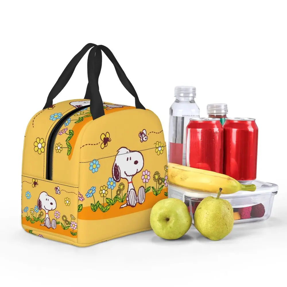 Cartoon Snoopy Insulated Lunch Bag - Portable Thermal Cooler Tot