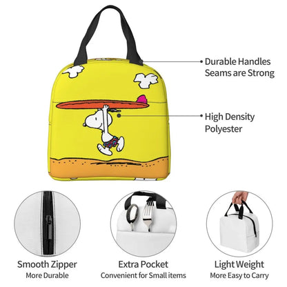 Cartoon Snoopy Insulated Lunch Bag - Portable Thermal Cooler Tot