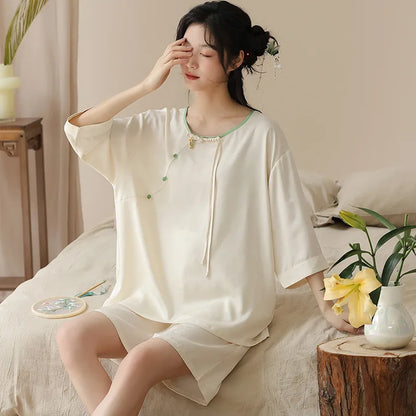 Cotton Short Sleepwear Women Pajama Sets