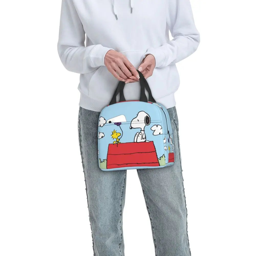 Cartoon Snoopy Insulated Lunch Bag - Portable Thermal Cooler Tot