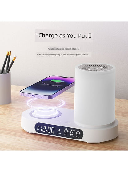 Nano Aroma Diffuser Humidifier with Wireless Phone Charger Clock Bluetooth Audio for Bedroom