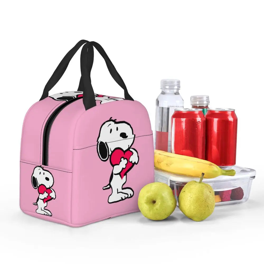 Cartoon Snoopy Insulated Lunch Bag - Portable Thermal Cooler Tot