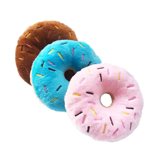 Soft Donuts Plush Dog Chew Toys