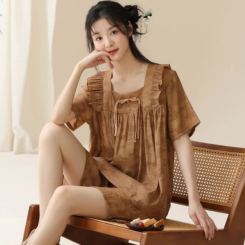 Cotton Short Sleepwear Women Pajama Sets