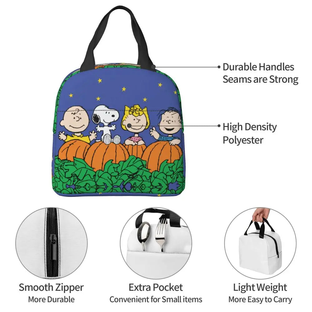 Cartoon Snoopy Insulated Lunch Bag - Portable Thermal Cooler Tot