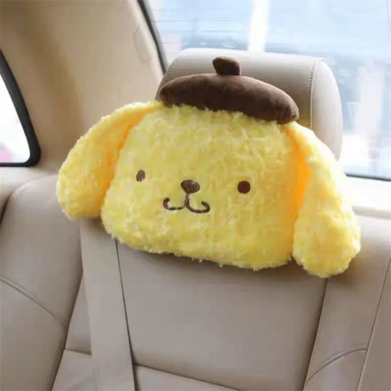 Pom cute Dog Car Seat Belt Covers and Headrests