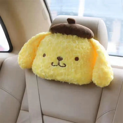 Pom cute Dog Car Seat Belt Covers and Headrests