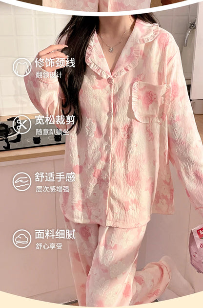 Pajama Sets with Chest Pads Women Aesthetic