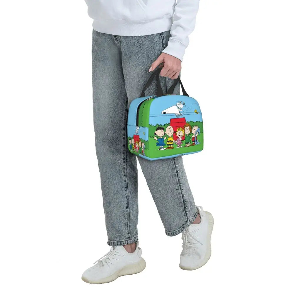 Cartoon Snoopy Insulated Lunch Bag - Portable Thermal Cooler Tot