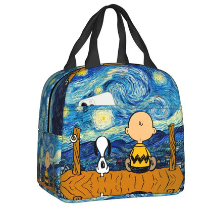 Cartoon Snoopy Insulated Lunch Bag - Portable Thermal Cooler Tot