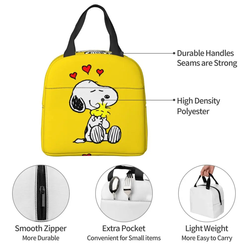 Cartoon Snoopy Insulated Lunch Bag - Portable Thermal Cooler Tot