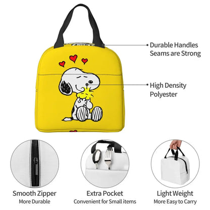 Cartoon Snoopy Insulated Lunch Bag - Portable Thermal Cooler Tot