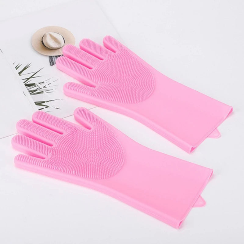 Pet Grooming Bathing Gloves Dog Cat Bathing Shampoo Massaging Cleaning Cleanner Sponge Silicon Hair Removal Glove