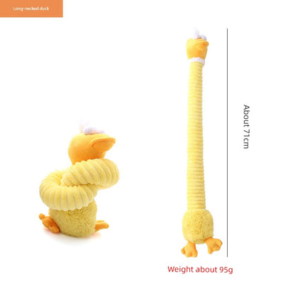 Long Cartoon Long Neck Animal Gnawing Dog Toy Sound Grinding Accompany Bichon Corgi Golden Retriever Samo