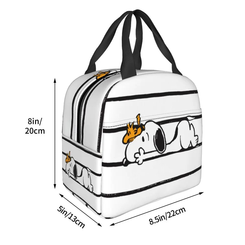 Cartoon Snoopy Insulated Lunch Bag - Portable Thermal Cooler Tot