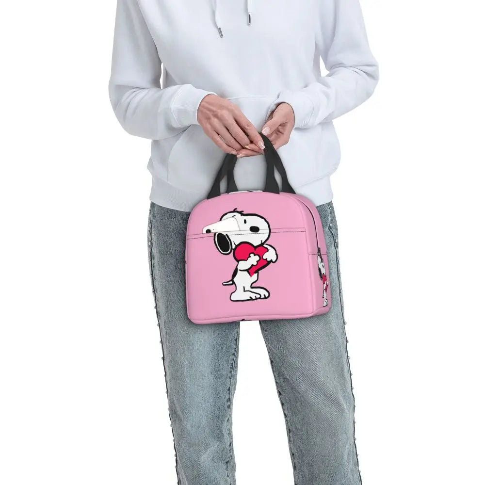 Cartoon Snoopy Insulated Lunch Bag - Portable Thermal Cooler Tot