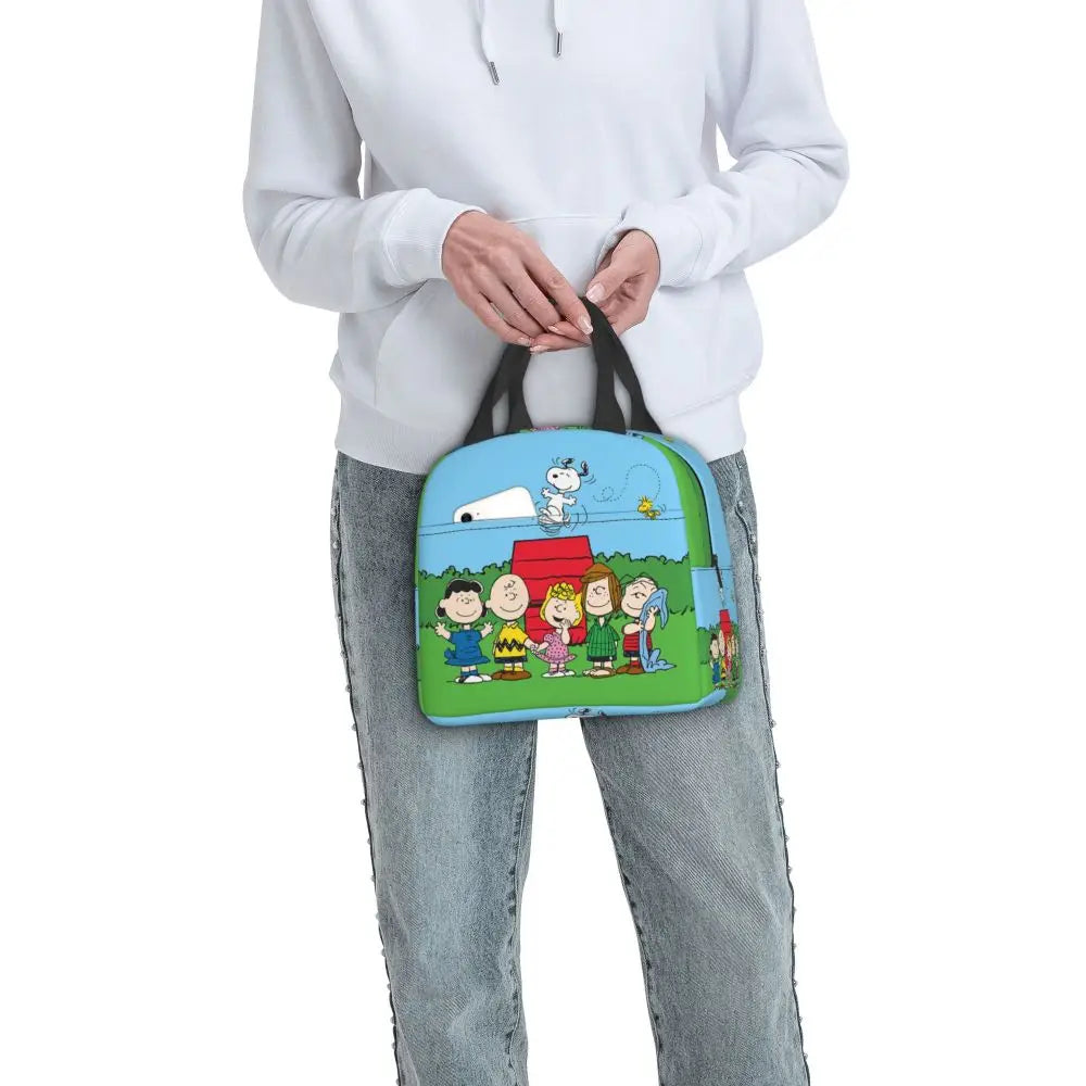 Cartoon Snoopy Insulated Lunch Bag - Portable Thermal Cooler Tot