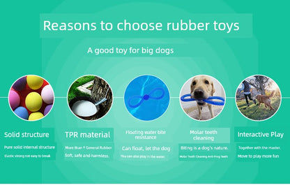 Bite-Resistant Eight-Character Cable Stitch Interactive Pull Ring Biting Dog Toy TPR Floating Pet Toy Pet Training Item