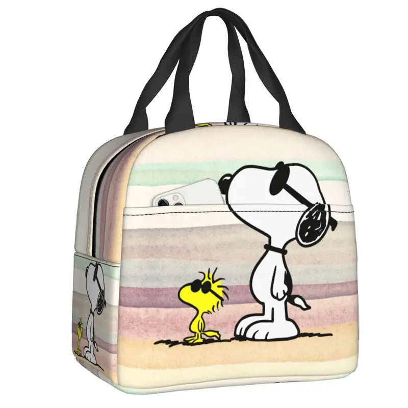 Cartoon Snoopy Insulated Lunch Bag - Portable Thermal Cooler Tot