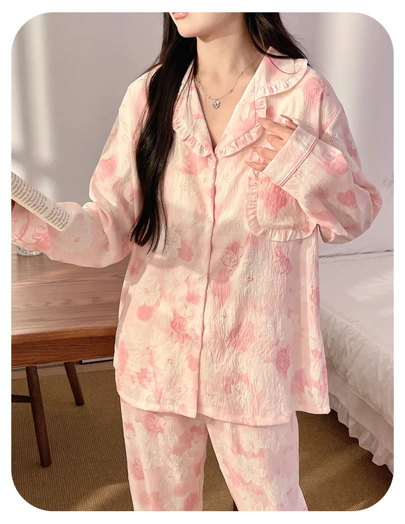 Pajama Sets with Chest Pads Women Aesthetic