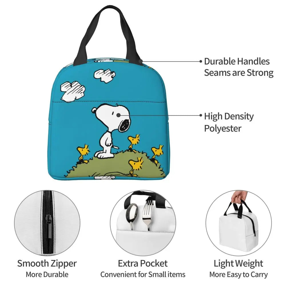 Cartoon Snoopy Insulated Lunch Bag - Portable Thermal Cooler Tot