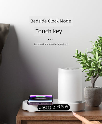 Nano Aroma Diffuser Humidifier with Wireless Phone Charger Clock Bluetooth Audio for Bedroom