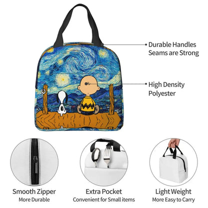 Cartoon Snoopy Insulated Lunch Bag - Portable Thermal Cooler Tot