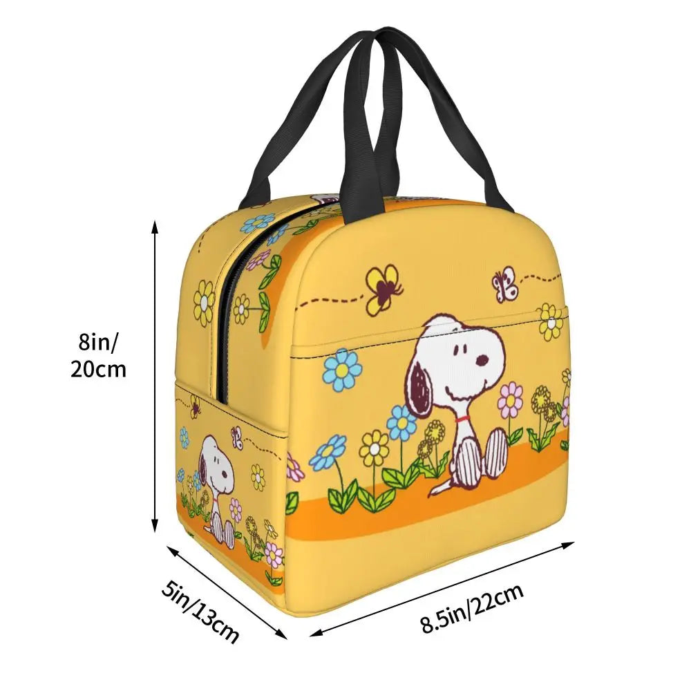 Cartoon Snoopy Insulated Lunch Bag - Portable Thermal Cooler Tot